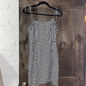 Gingham B&W mini dress